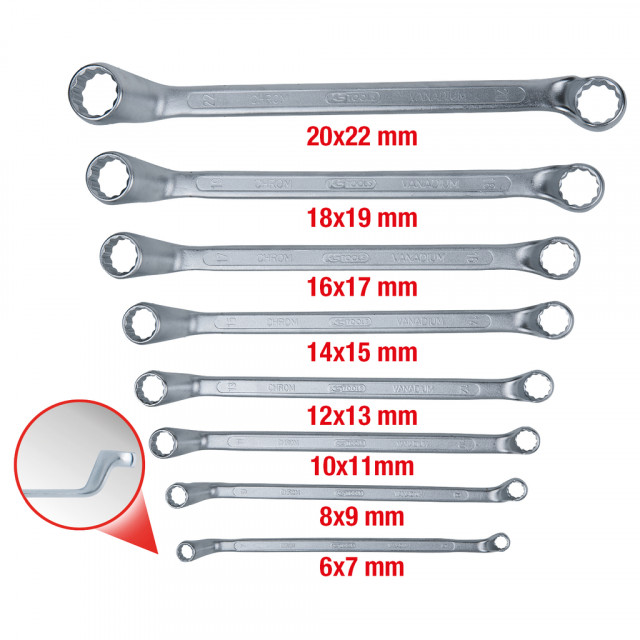 517.0248 S0veida atslēgu komplekts 8-daļīgs, 6-22mm