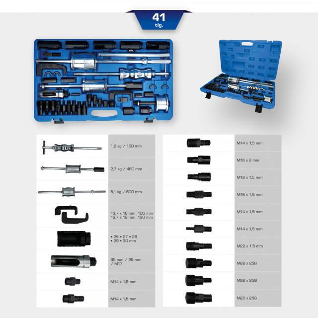 BT551010 Sprauslu izvilcēju komplekts